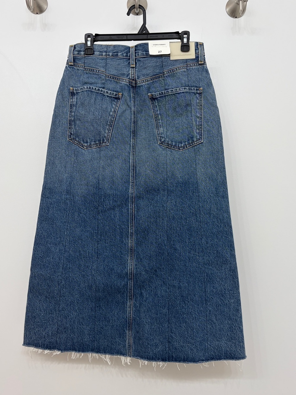 Citizens of Humanity Raian Splice Rework Denim Jean Midi Skirt patchwork size 27 - Picture 8 of 16